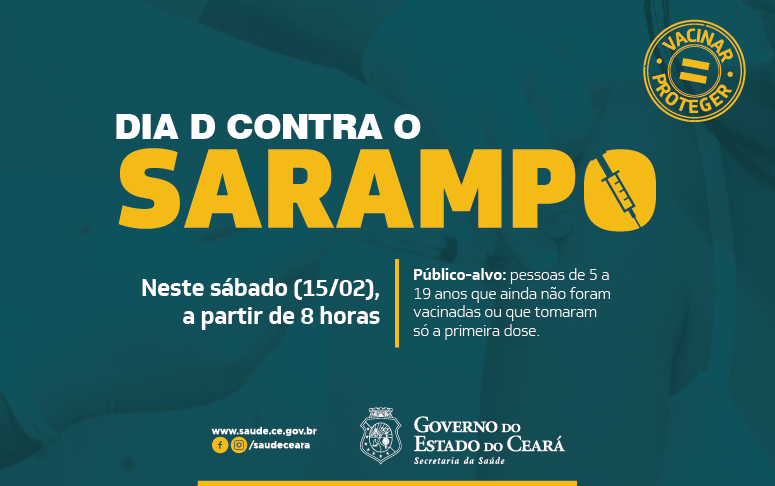 Pessoas de cinco a 19 anos são público-alvo da campanha contra o sarampo