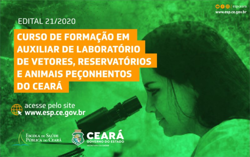 Editais abertos: Especialização em vigilância sanitária e Curso de Formação em Auxiliar de Laboratório