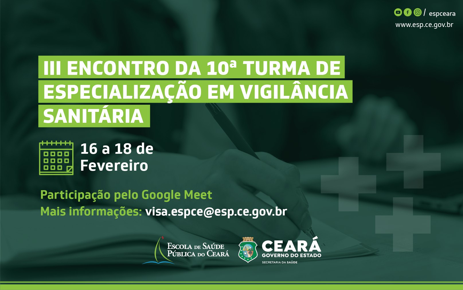 ESP/CE inicia novo ciclo de atividades da 10ª turma da Especialização em Vigilância Sanitária nesta quarta (16)