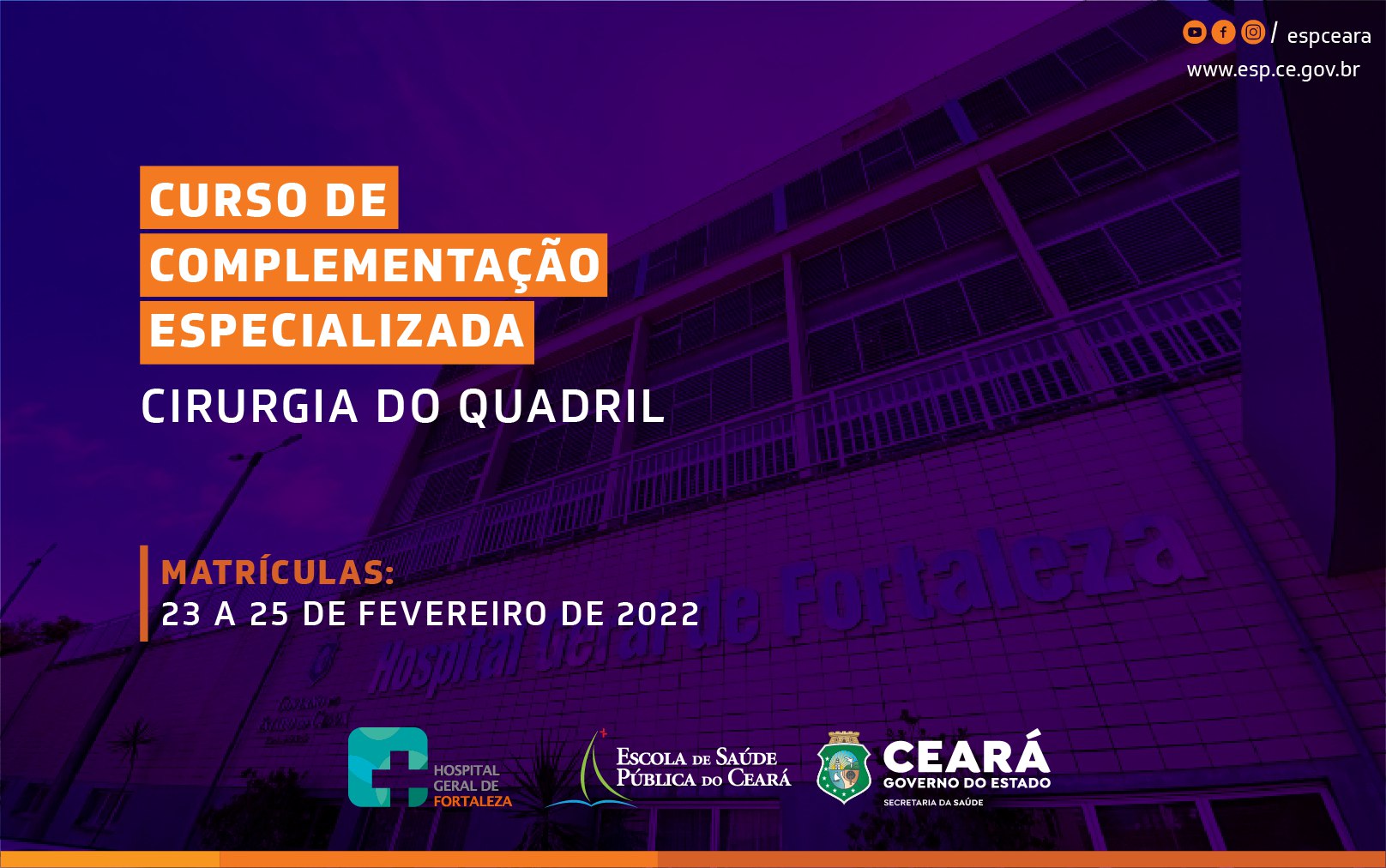 Matrículas para Curso de Complementação Especializada em Cirurgia do Quadril estão abertas