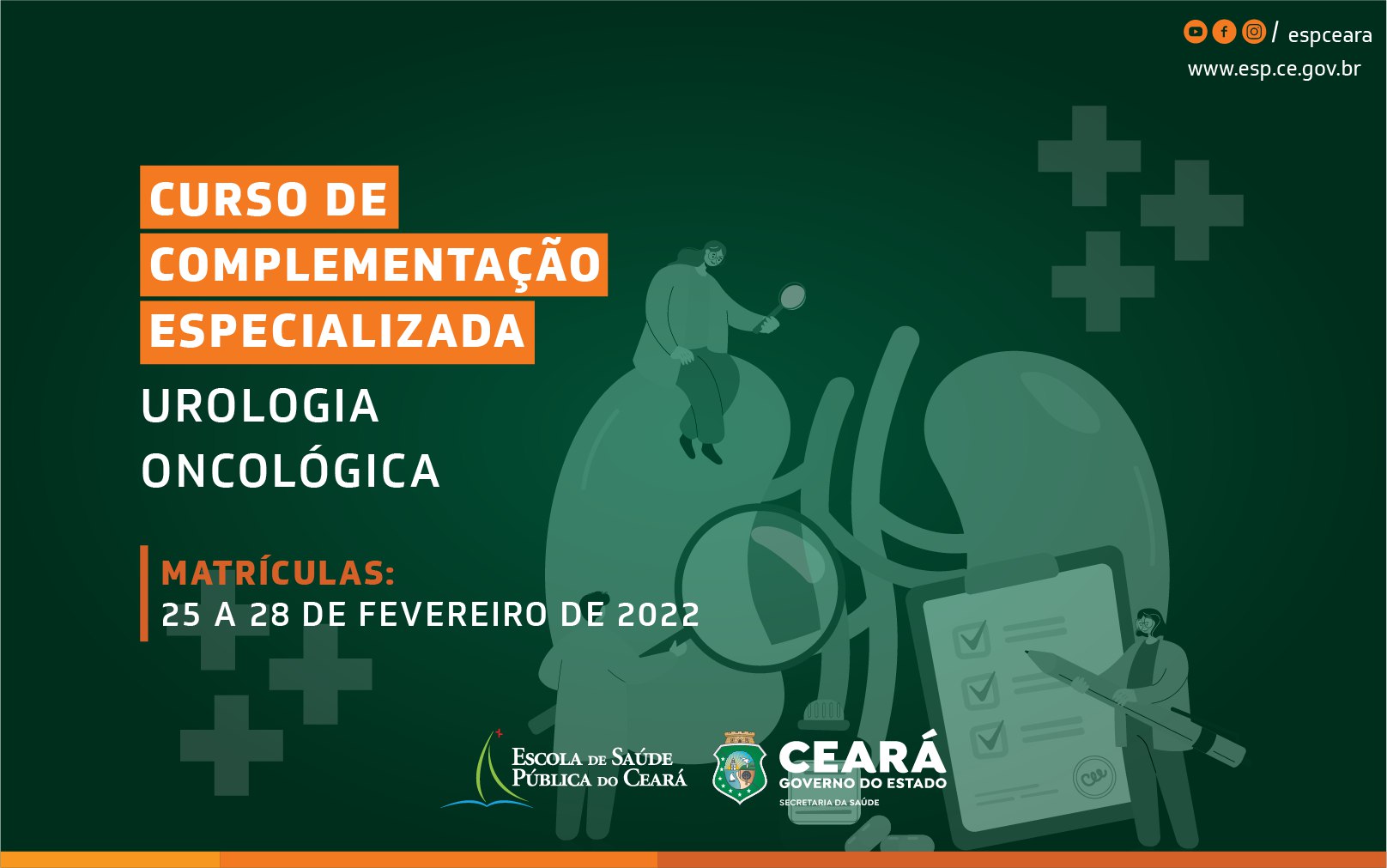 Curso de Complementação Especializada em Urologia Oncológica: prazo da matrícula segue até segunda (28)
