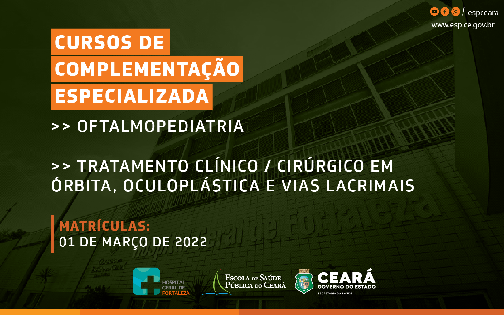 Oftalmologistas aprovados para Cursos de Complementação Especializada devem efetuar matrícula nesta terça (1º)