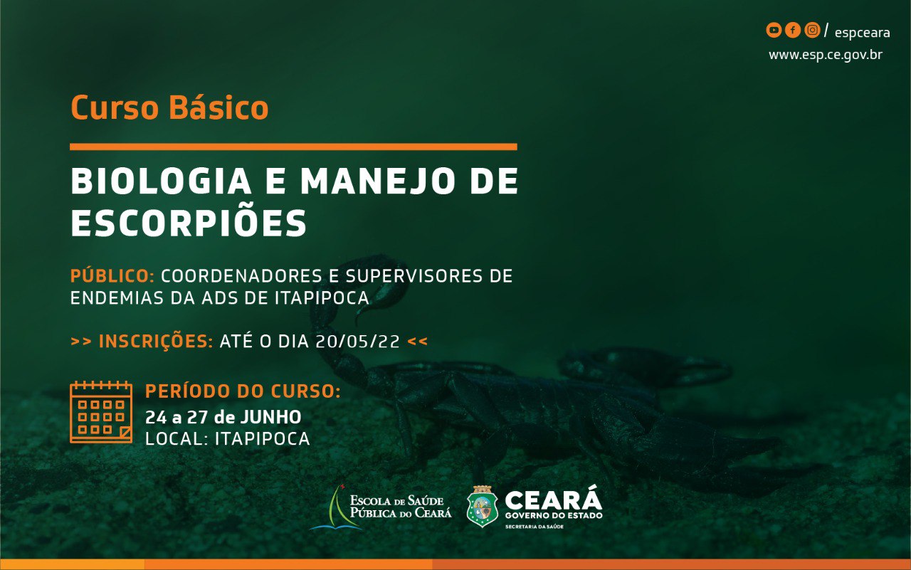 ESP/CE inicia turma de curso básico de Biologia e Manejo de Escorpiões em Itapipoca