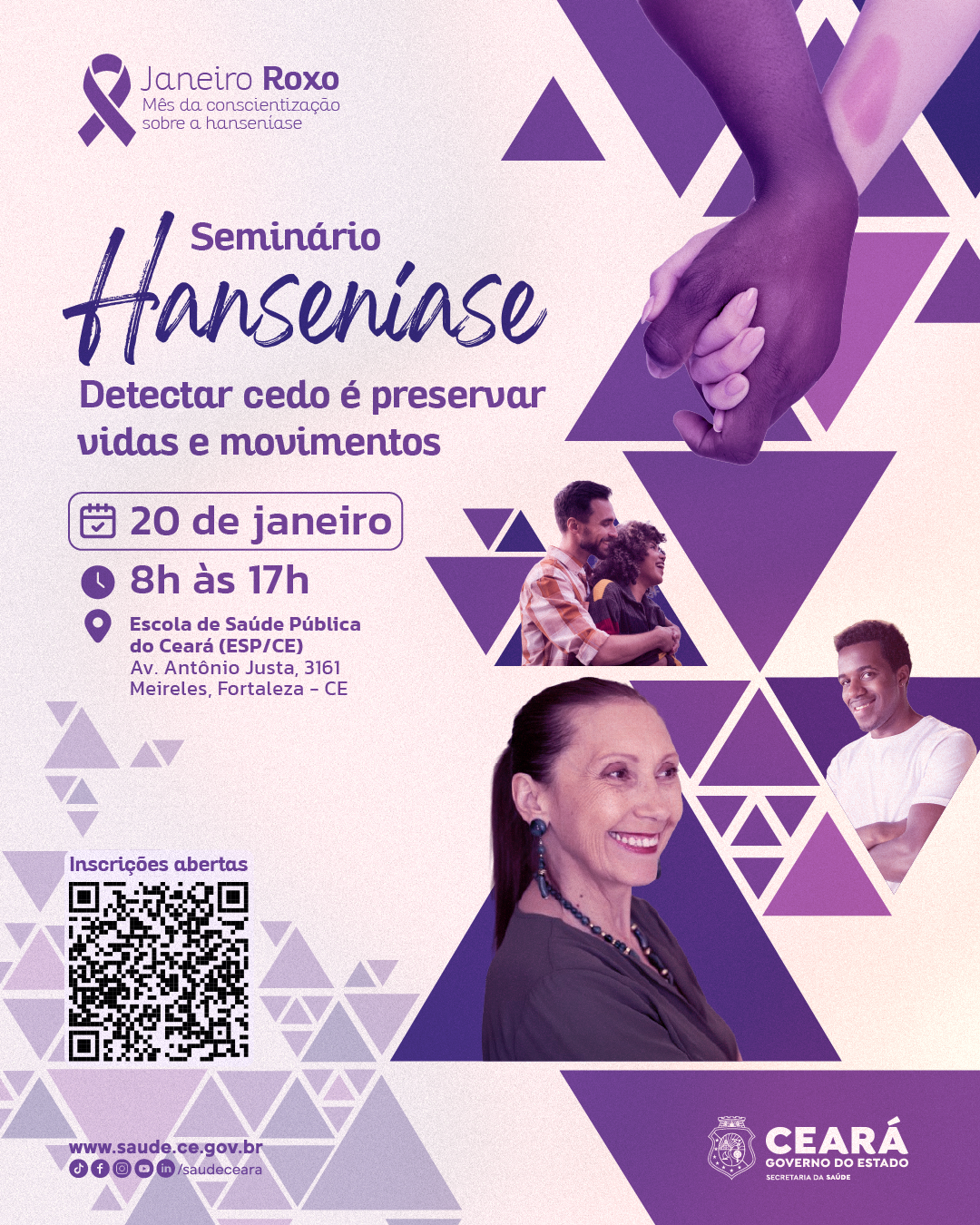 “Janeiro Roxo”: ESP/CE sedia seminário estadual sobre diagnóstico precoce da hanseníase; inscrições estão abertas