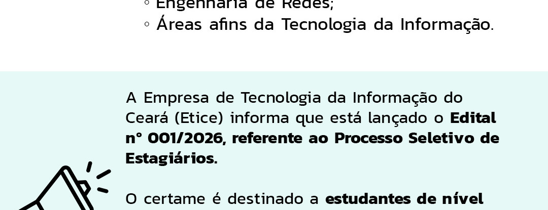 ETICE abre seleção para estagiários em 2026