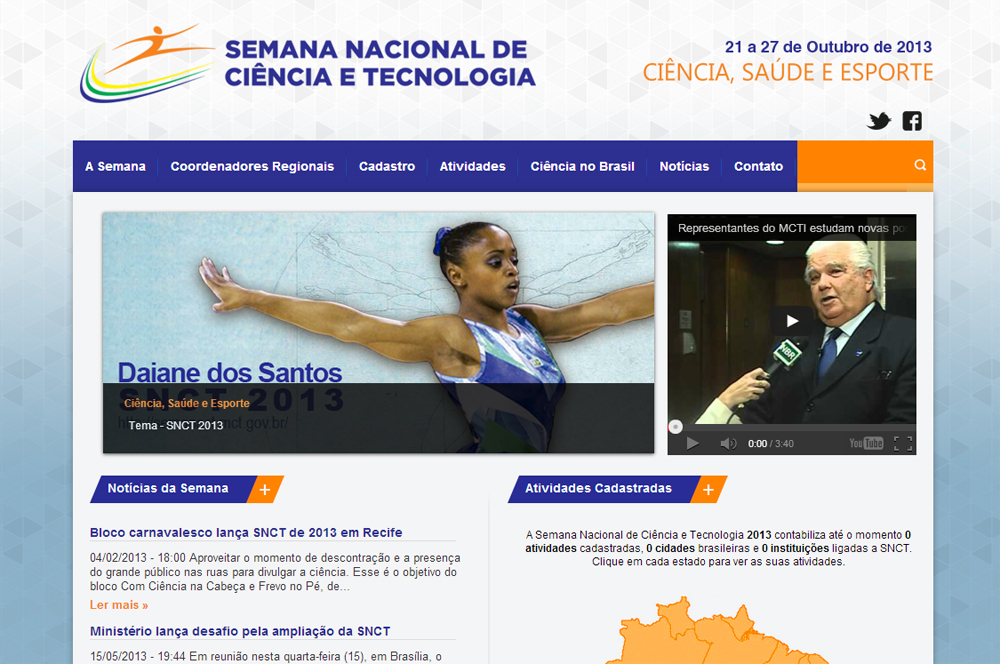 Site da Semana Nacional de Ciência e Tecnologia 2013 está no ar