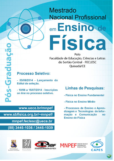 Inscrições do Mestrado em Ensino de Física na FECLESC começam terça-feira (10)