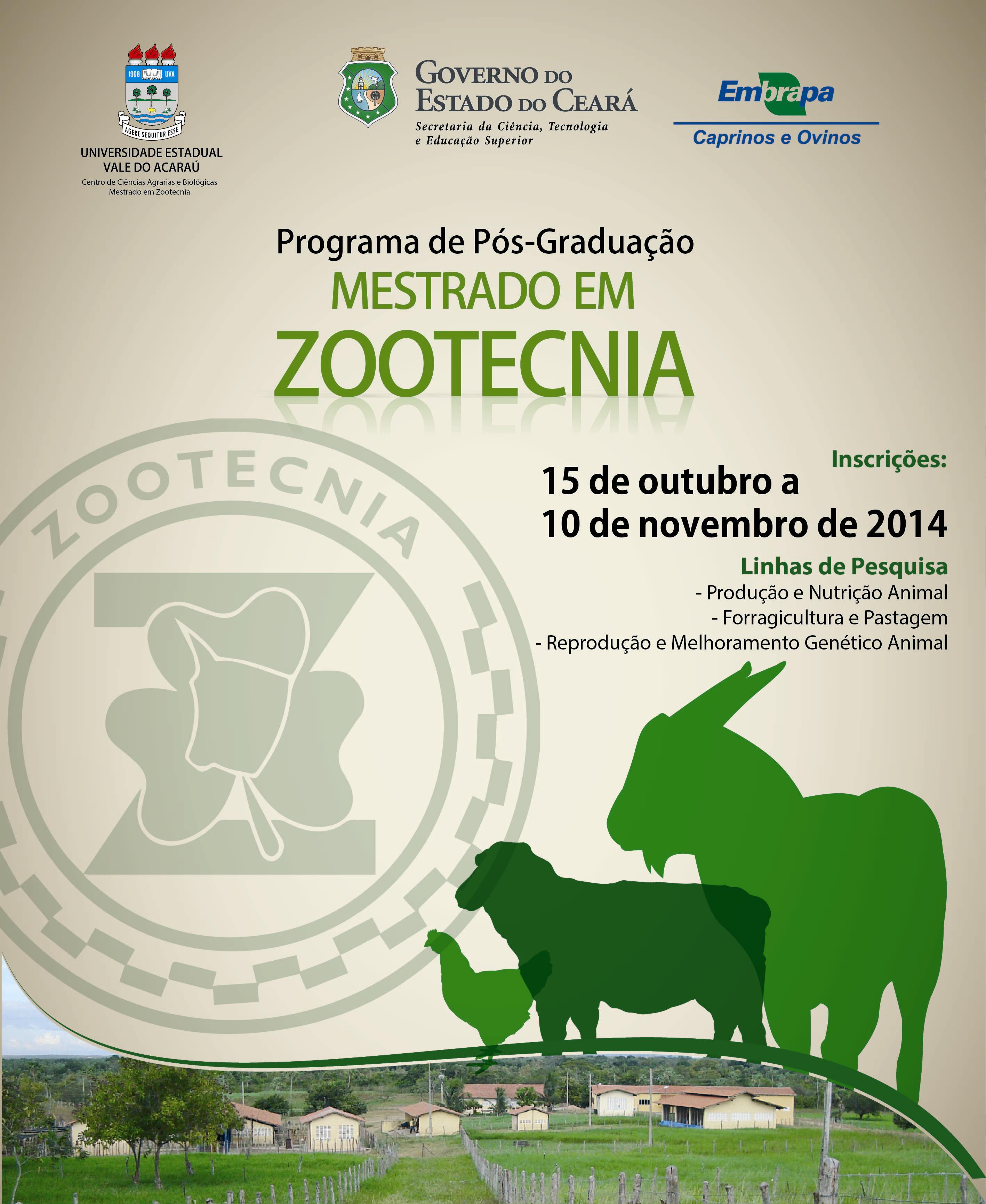 Mestrado em Zootecnia da UVA recebe inscrições até 10 de novembro
