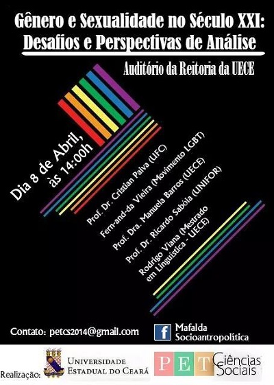 PET da Ciências Sociais da Uece debaterá Gênero e Sexualidade no Século XXI