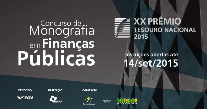 Prêmio Tesouro Nacional 2015 com inscrições abertas