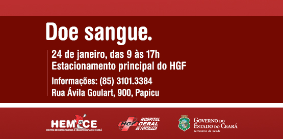 Terça-feira, 24, é dia de doar sangue no HGF