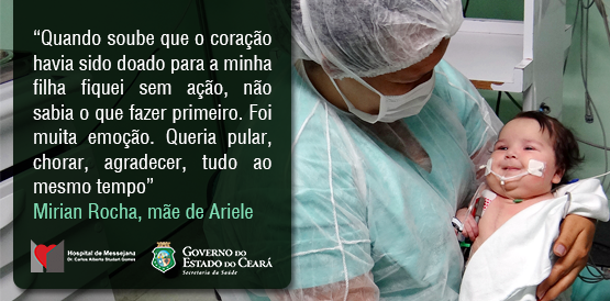 Ariele é a paciente mais jovem a receber novo coração no Hospital de Messejana