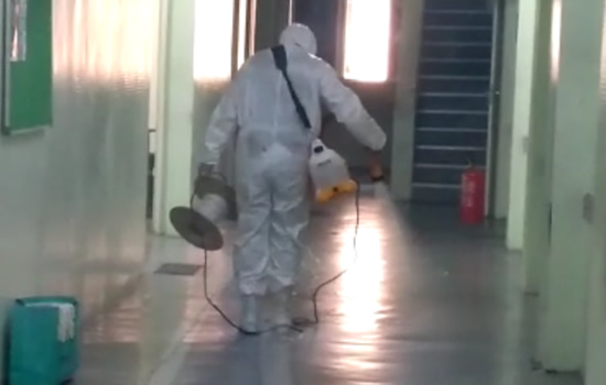 Sanitização e desinfecção dos  ambientes do ISSEC