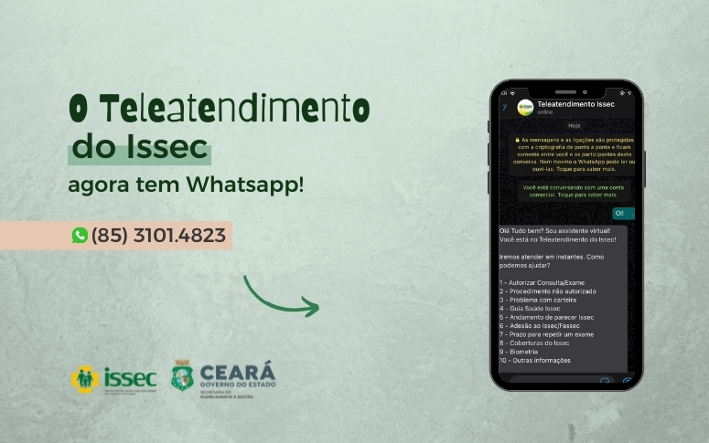 O Teleatendimento do Issec agora tem WhatsApp