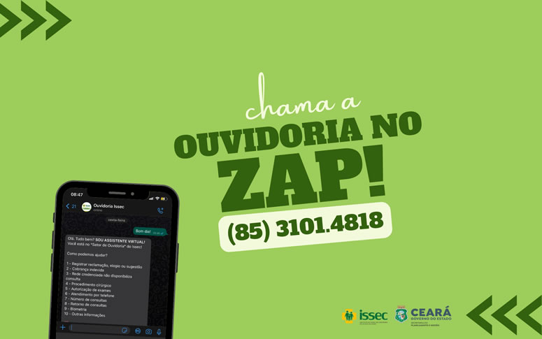 A Ouvidoria do Issec agora tem WhatsApp!