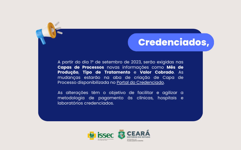 Aviso Portal do Credenciado | Capa de Processo
