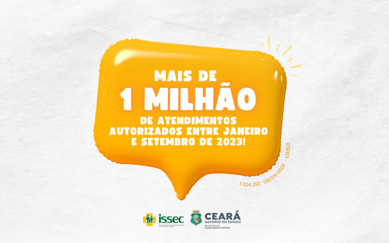 Issec atinge a marca de 1 milhão de atendimentos autorizados até setembro de 2023
