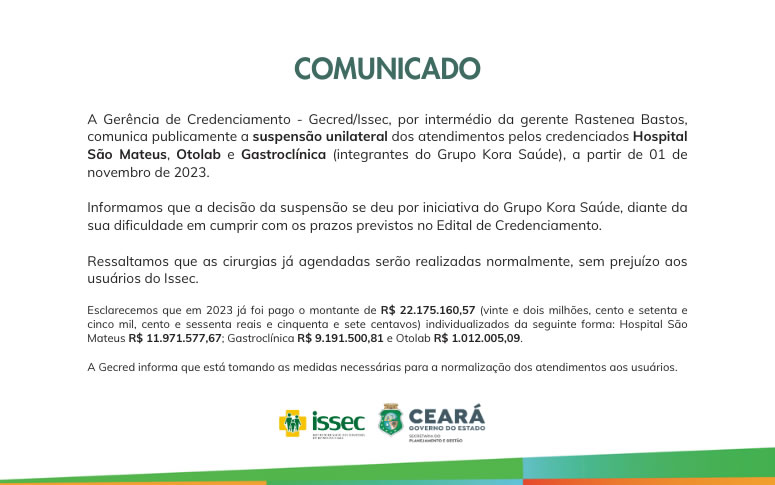 COMUNICADO – Suspensão Grupo Kora