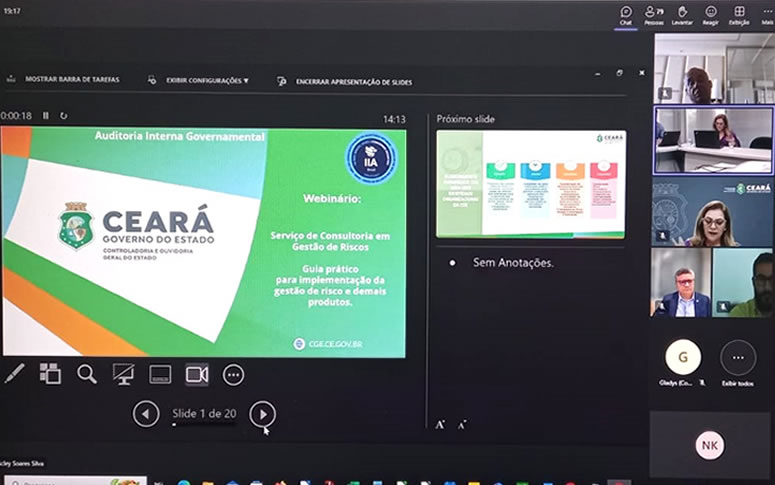 Issec participa de webinar sobre Gestão de Riscos, promovido pela CGE