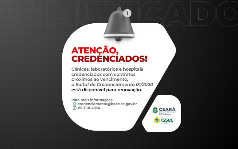 Edital de Credenciamento 01/2020 liberado para contratos com vencimento próximo