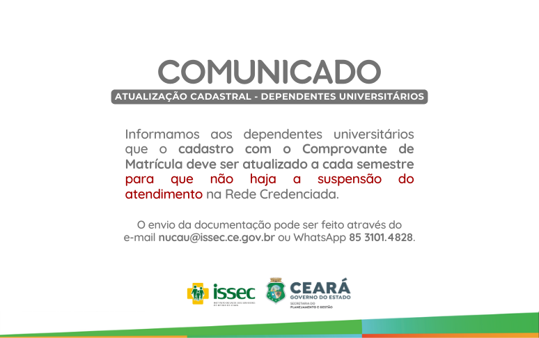 COMUNICADO | Atualização cadastral de dependentes universitários