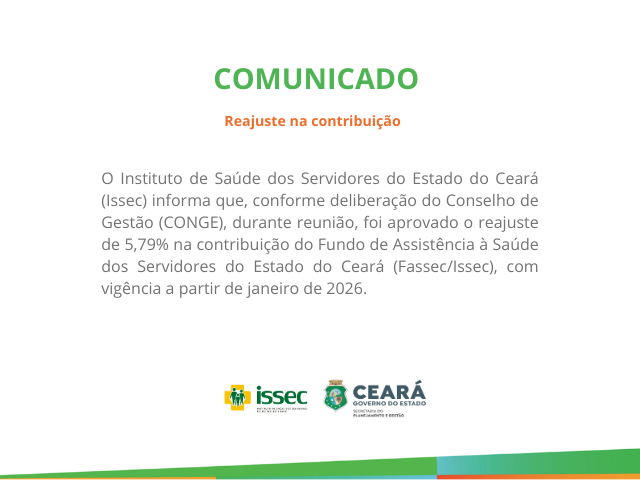 Comunicado – reajuste na contribuição