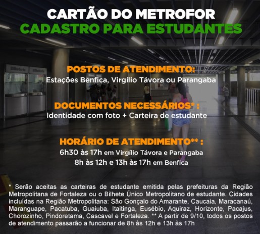 COMUNICADO – Mudanças nos horários para cadastramento de estudantes