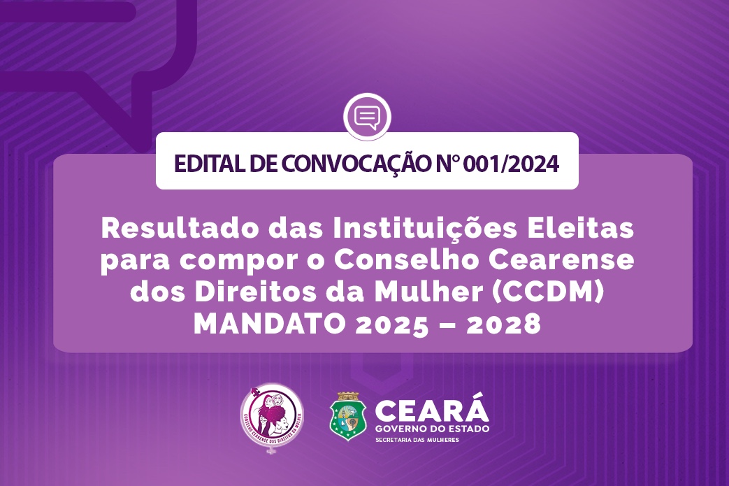 Conselho Cearense dos Direitos da Mulher divulga resultado das instituições eleitas