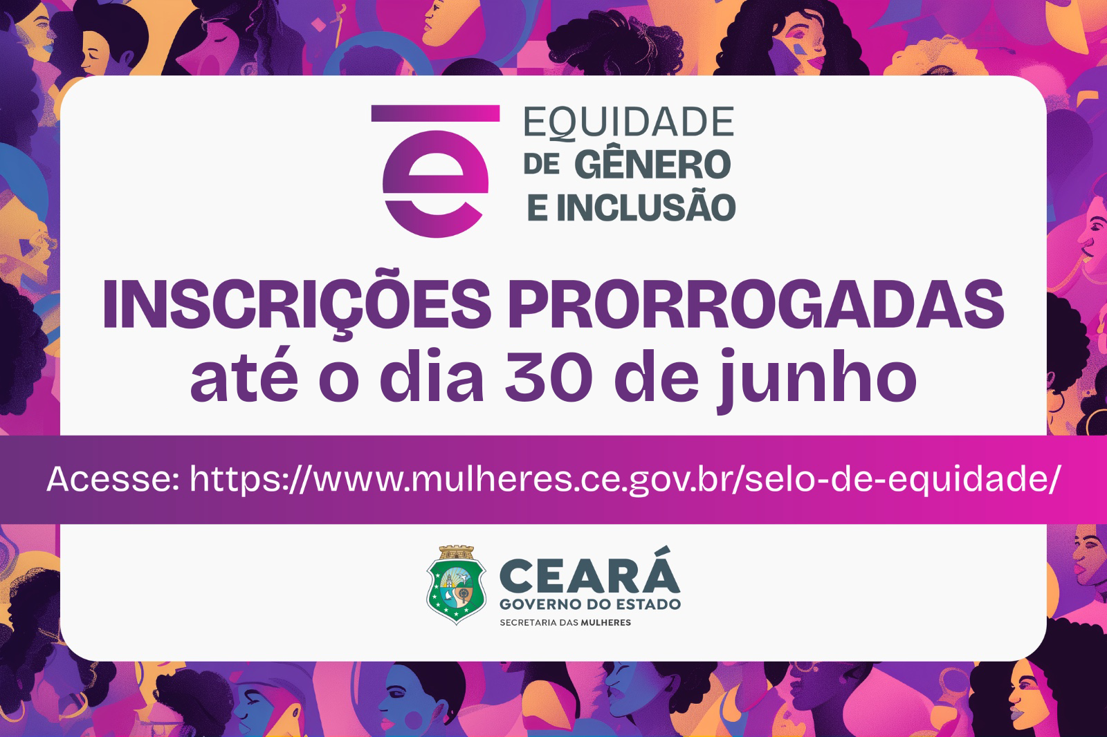 Inscrições prorrogadas para o Selo de Equidade de Gênero e Inclusão 2025/2026 até o dia 30 de junho