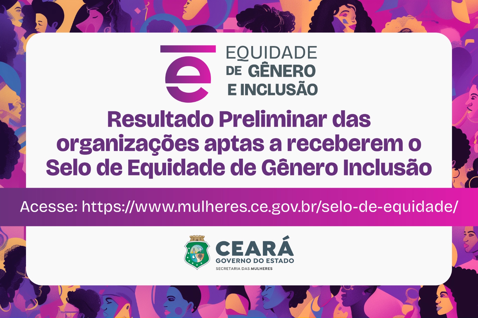 Divulgado resultado preliminar para o Selo de Equidade de Gênero e Inclusão 2025/2026