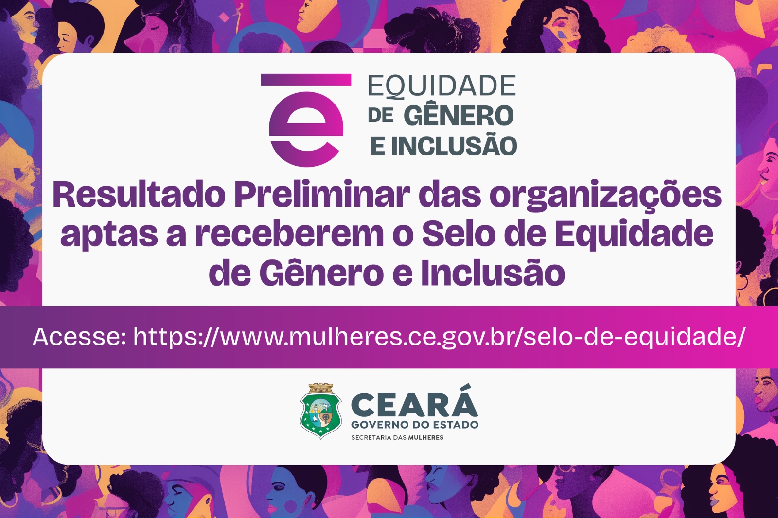 Divulgado resultado preliminar para o Selo de Equidade de Gênero e Inclusão 2025/2026