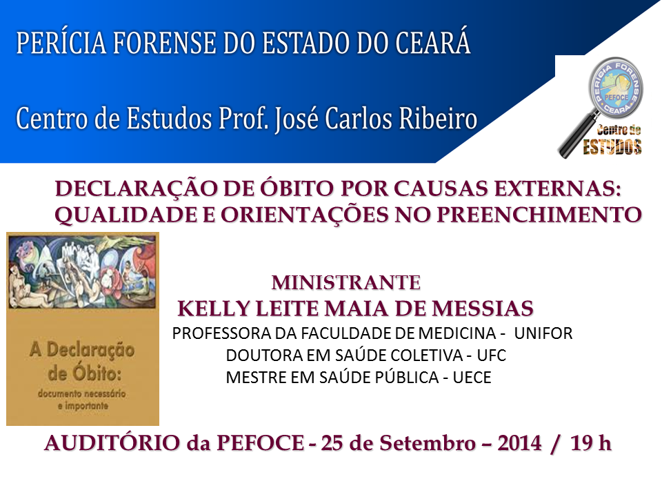 Centro de Estudos realiza palestra sobre Declaração de Óbito por causas externas