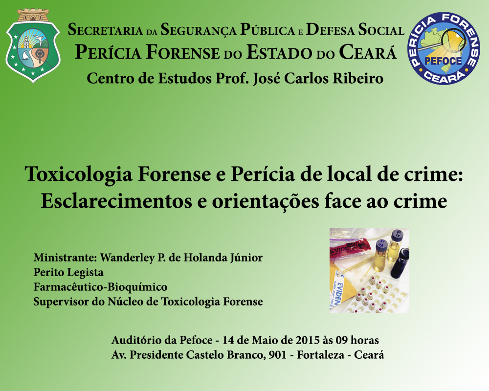 Centro de Estudos promove palestra sobre “Toxicologia Forense e local de crime: esclarecimentos e orientações”