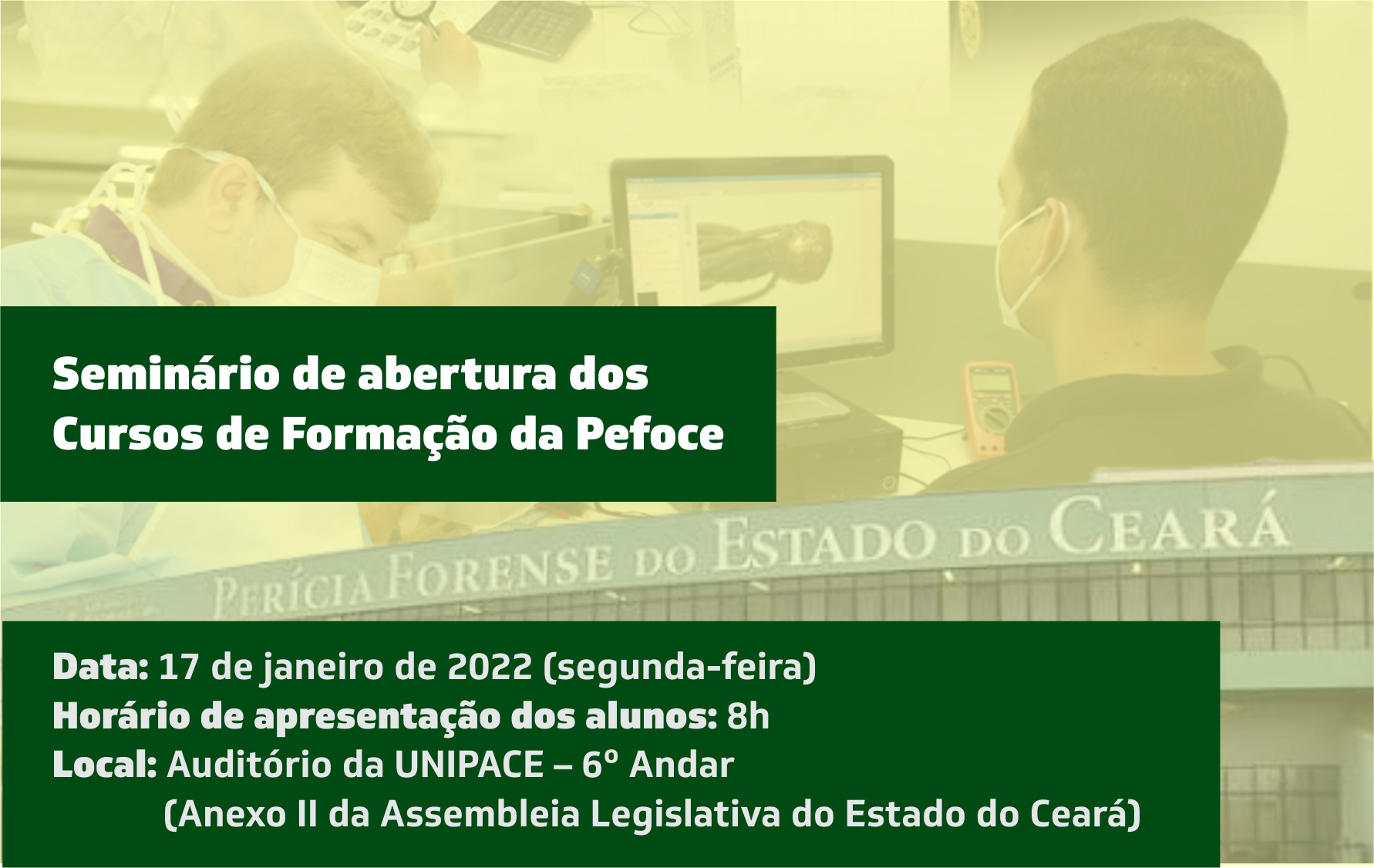 Curso de Formação da Pefoce inicia na próxima segunda (17)