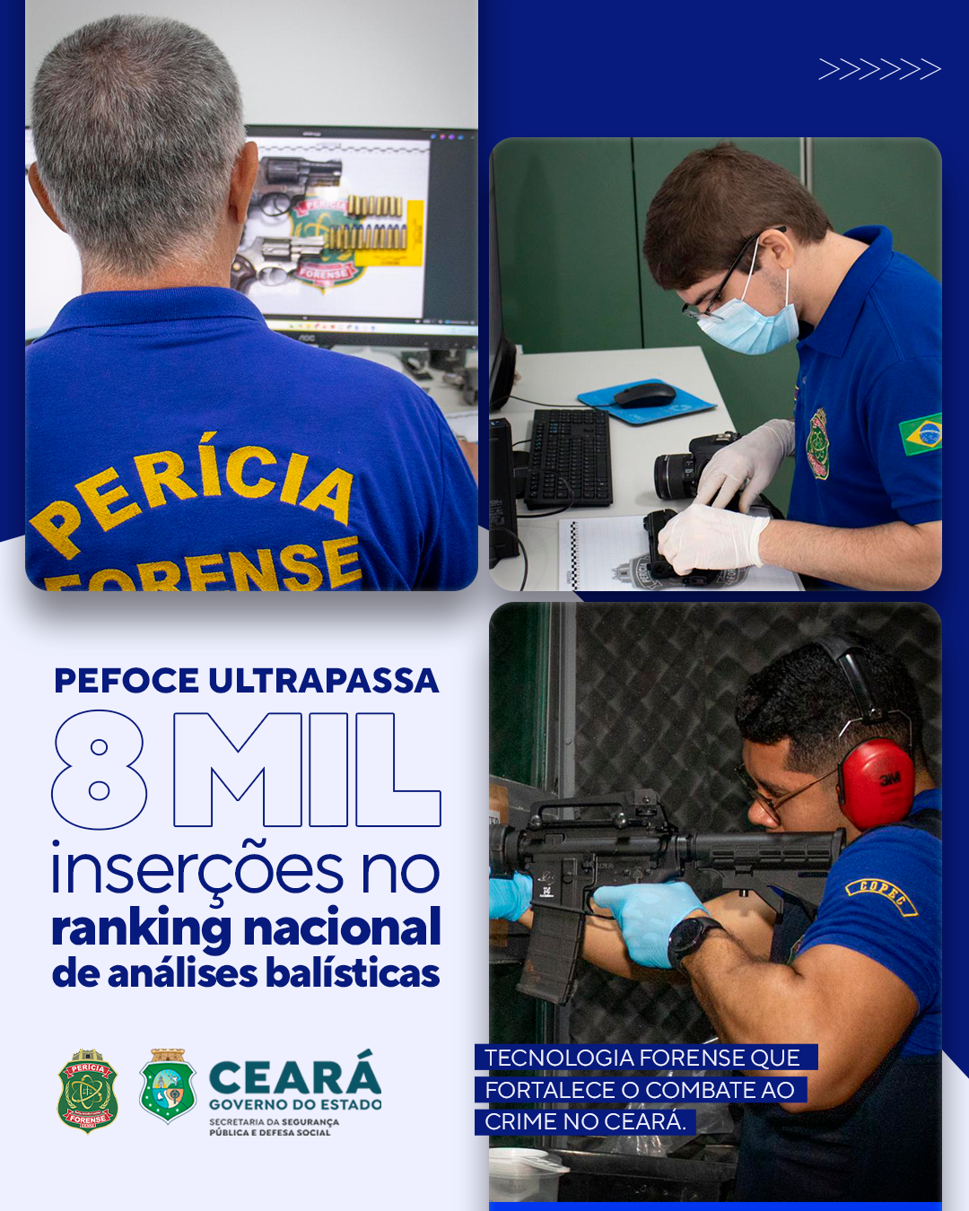 Pefoce realiza mais de 8 mil inserções no ranking nacional de análises balísticas