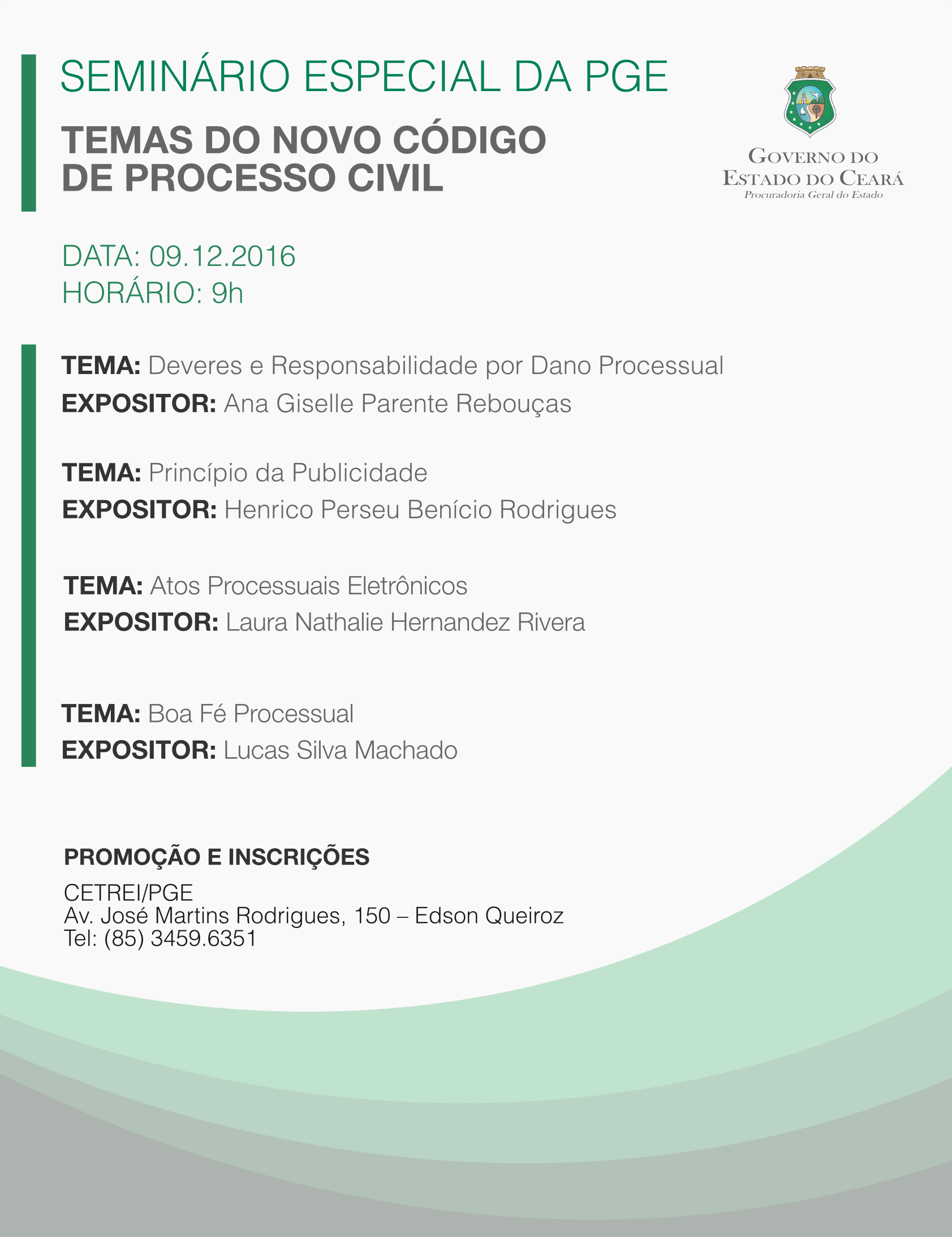 PGE-CE realiza seminário sobre o NCPC