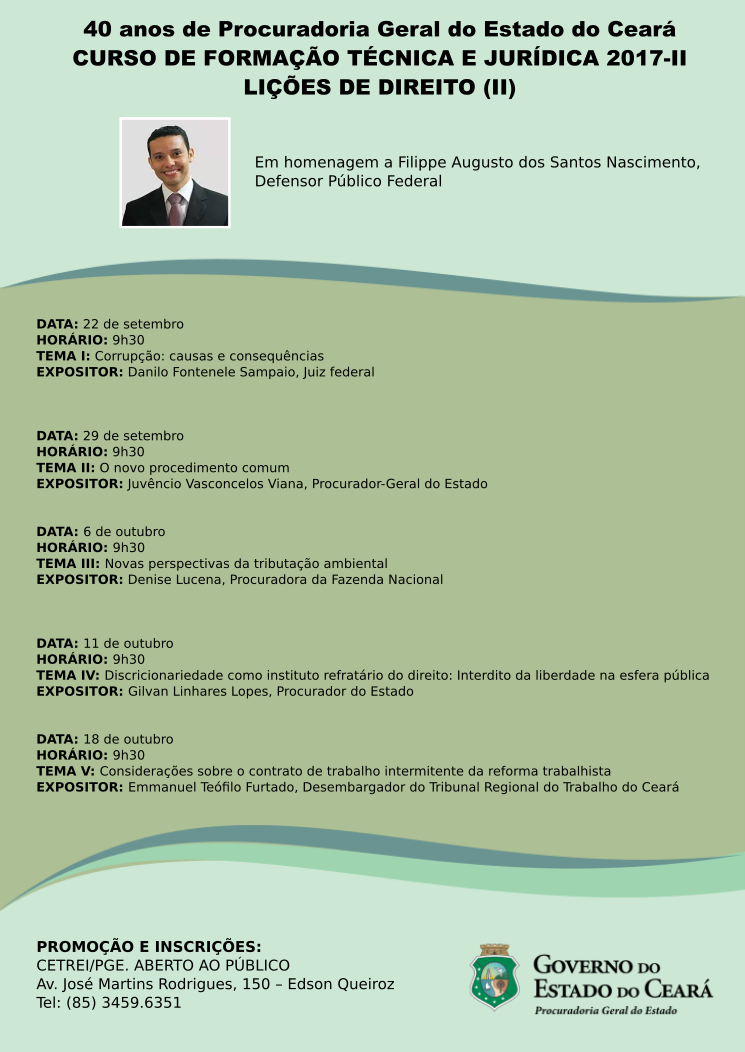 Cetrei promove Curso de Formação Técnica e Jurídica 2017-II