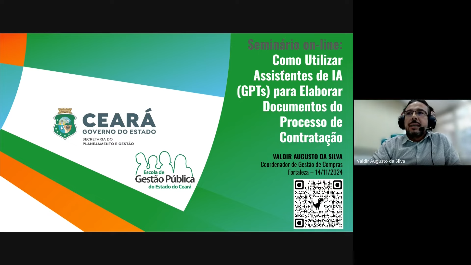 Seplag promove seminário sobre uso da IA Generativa nos processos de contratação pública.