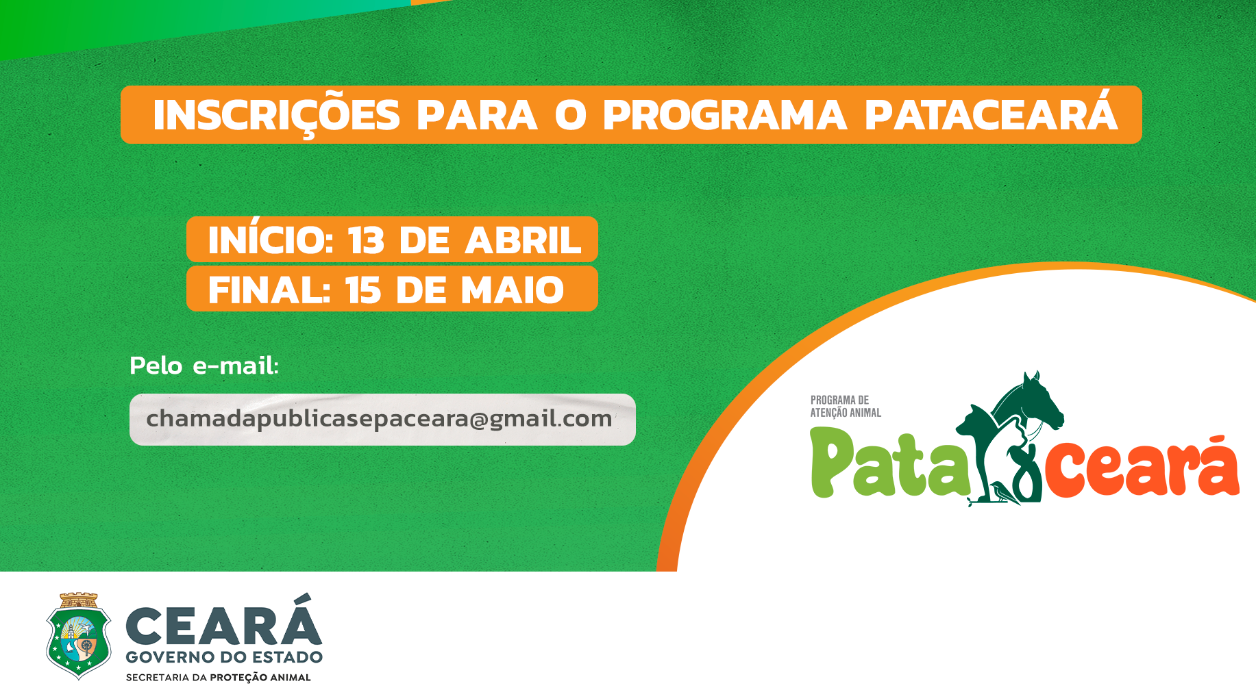 Confira o prazo de Inscrições para o projeto PataCeará