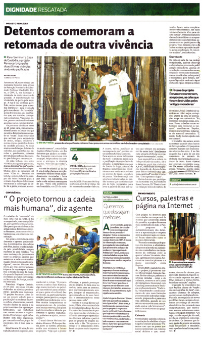 Saiu na imprensa: Detentos comemoram a retomada de outra vivência