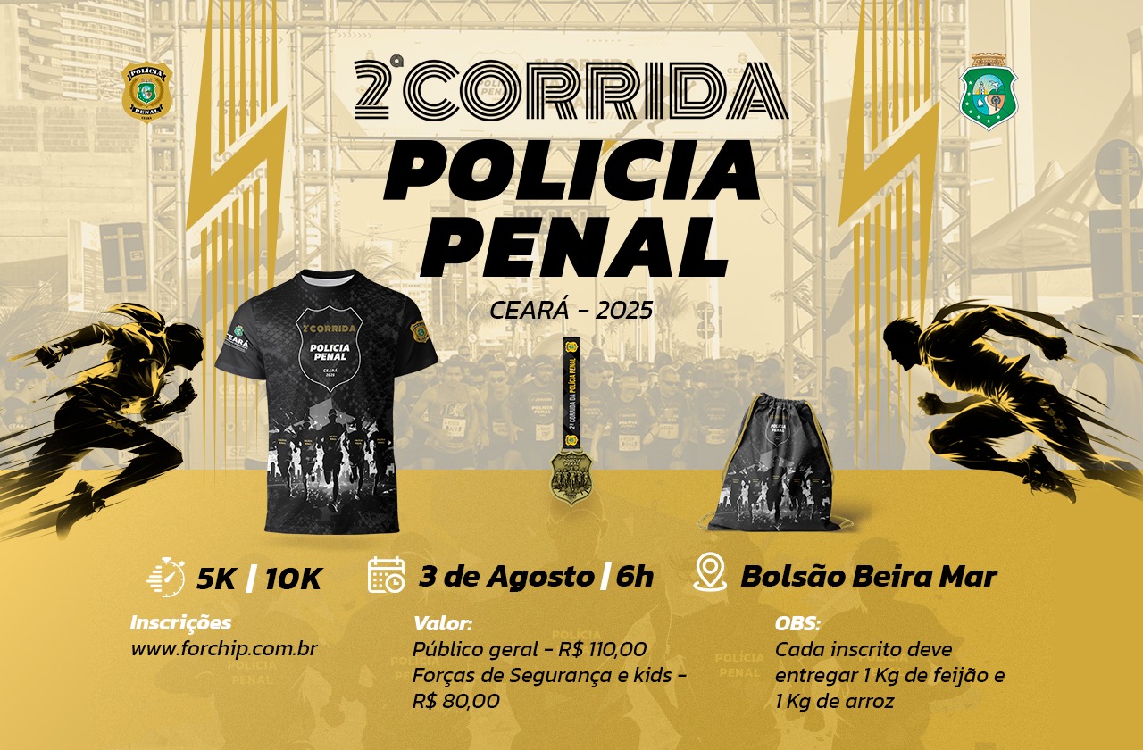 SAP abre inscrições para a 2ª Corrida de Rua da Polícia Penal do Ceará