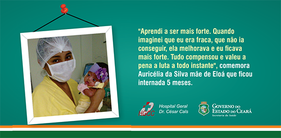 Dedicação e aleitamento materno favorecem a recuperação de bebês no HGCC