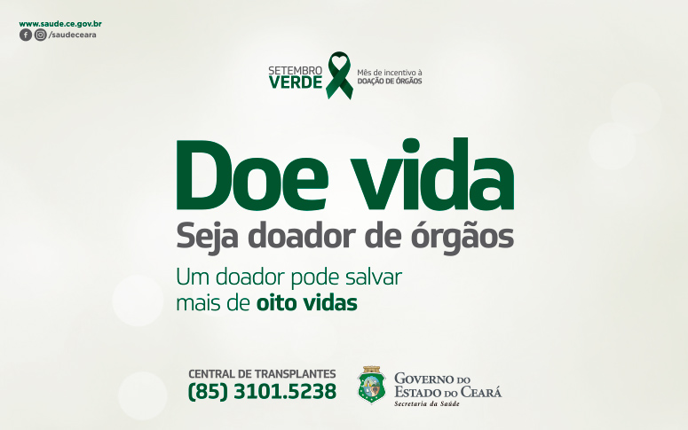 Setembro é mês de sensibilização à doação de órgãos e tecidos