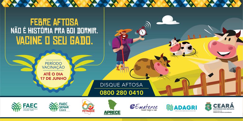 Campanha de Vacinação contra Febre Aftosa é prorrogada até 17 de junho