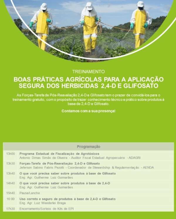 Treinamento de Boas Práticas Agrícolas para Aplicação Segura dos Herbicidas acontece neste mês