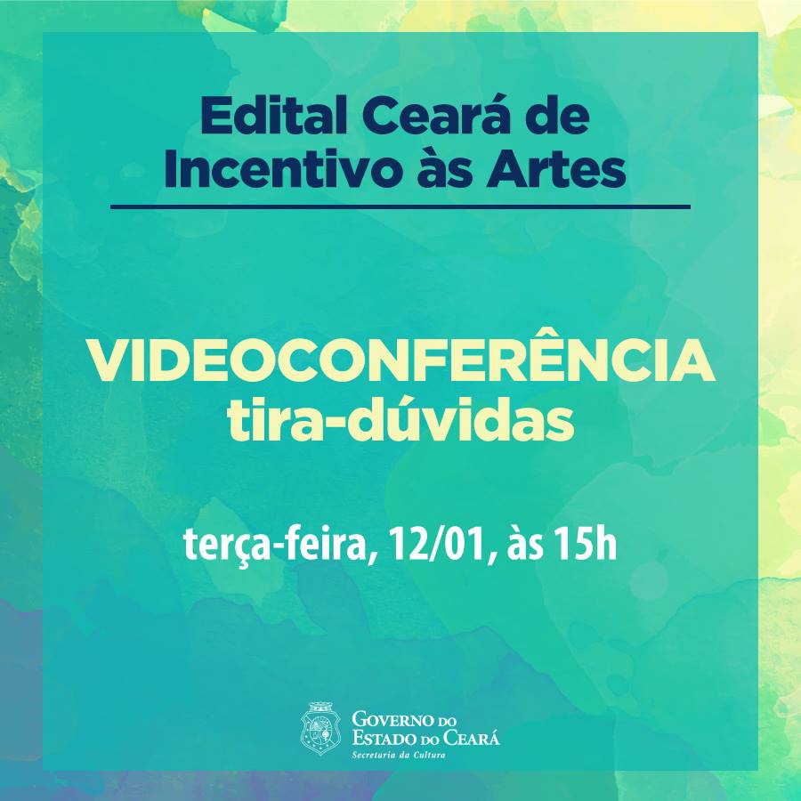 Secult transmite ao vivo a videoconferência tira-dúvidas na tarde desta terça-feira, 12/1