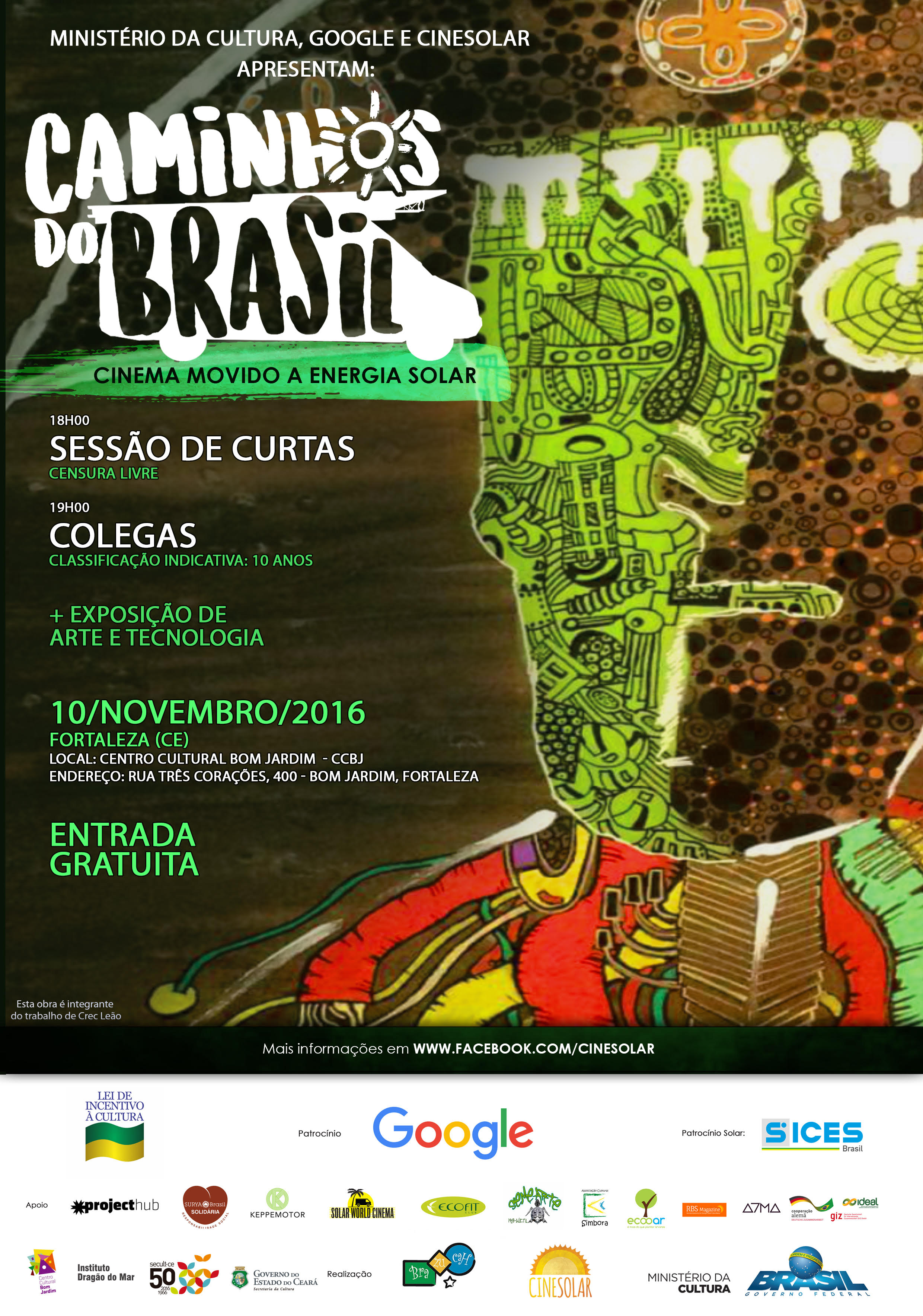 Cinema com energia solar: Centro Cultural Bom Jardim recebe nesta quinta, 10/11, o CineSolar – Projeto Caminhos do Brasil