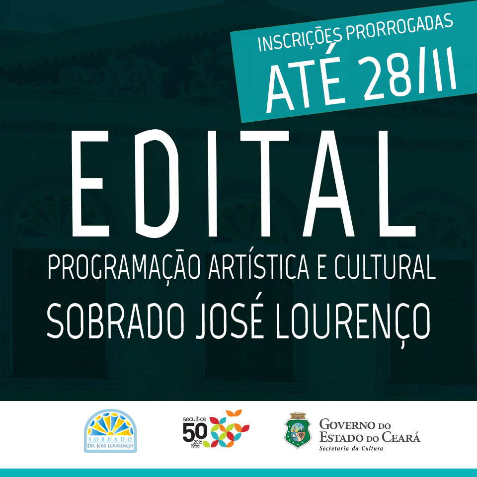 Edital de programação do Sobrado José Lourenço tem inscrições prorrogadas até 28/11. Oficina Tira-dúvidas sobre edital acontece nesta quinta, 10/11