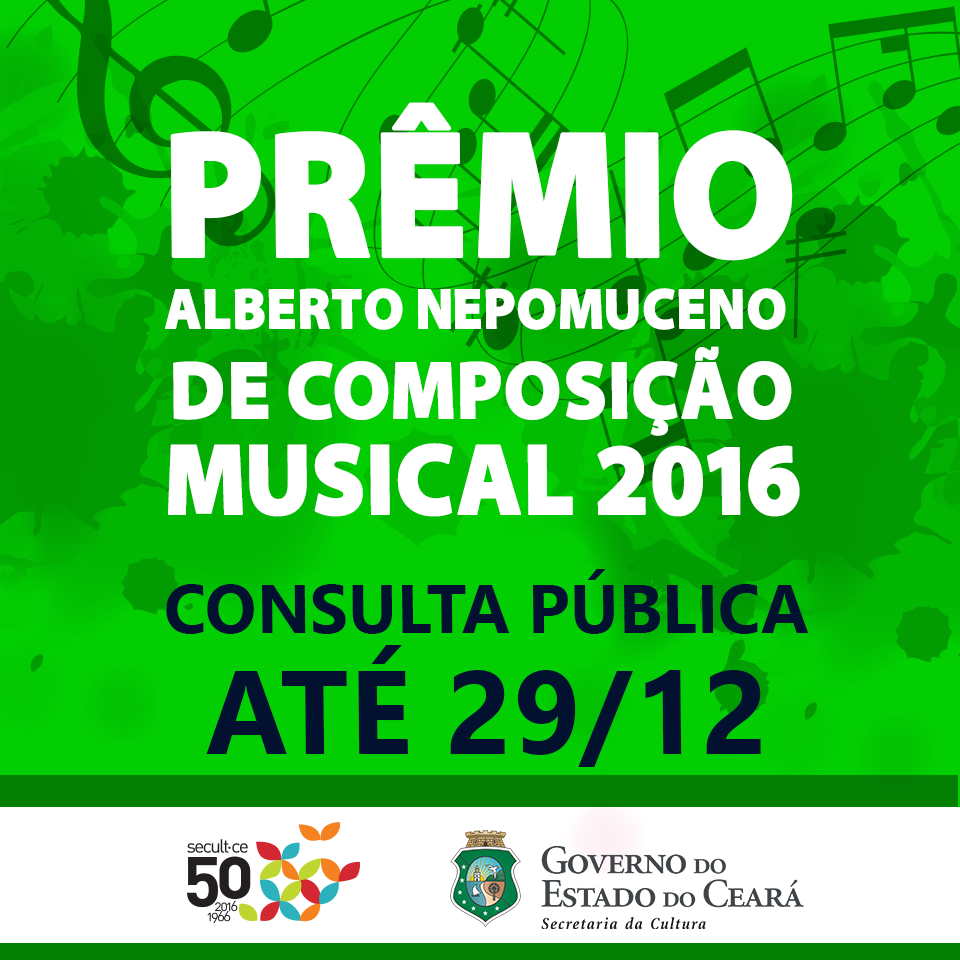 Secult abre consulta pública para o Prêmio Alberto Nepomuceno de Composição Musical, com mais recursos e muitas novidades