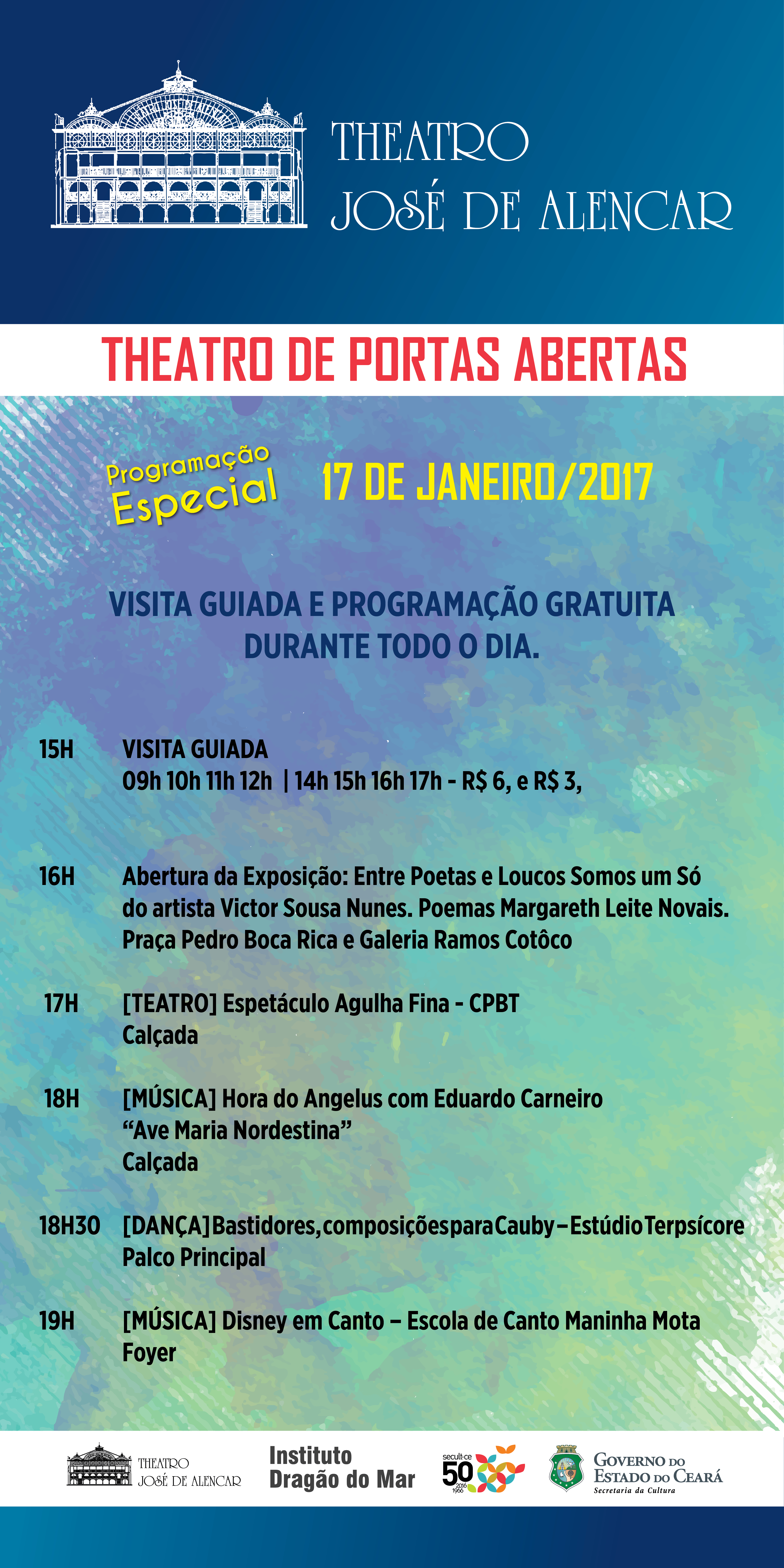 TJA traz programação especial nesta terça-feira, 17/1, em alusão ao Aniversário do Teatro